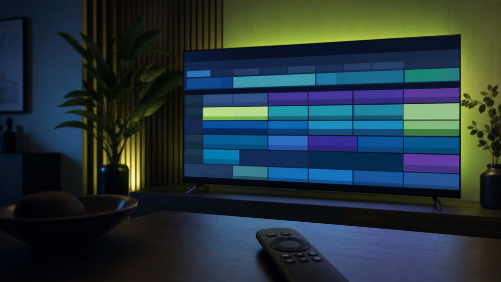 Television program guide interface controlled with a streaming remote