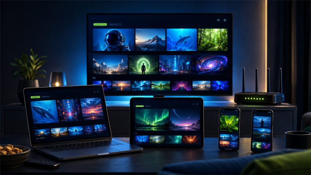 Multi-device IPTV streaming setup in a modern home