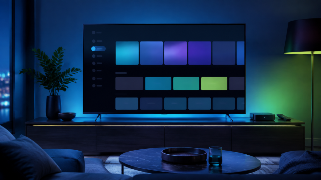 Television with a generic streaming interface in a modern home media room